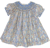 LULU BEBE FLORAL SMOCKED BISHOP