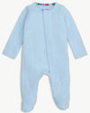 LOVE LINES BLUE ORGANIC COTTON POINTELLE MAGNETIC PARENT FAVORITE FOOTIE