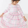 PINK PLAID POCKET TWIRL DRESS