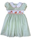 LULU BEBE PUMPKIN WAGON GINGHAM SMOCKED WAIST DRESS