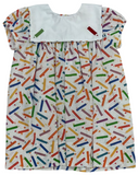 LULU BEBE CRAYON SQUARE COLLAR EMBROIDERED DRESS