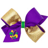 KING PARTY GLITTER GROSGRAIN BOW WITH FLEUR DE LIS