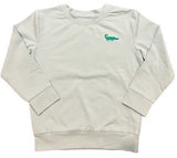 GREEN MARDI GRAS GATOR EMBROIDERED LONG SLEEVE SHIRT