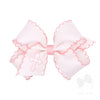 MEDIUM GROSGRAIN CROSS EMBROIDERED BOW