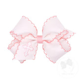 MEDIUM GROSGRAIN CROSS EMBROIDERED BOW