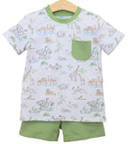 SAFARI ANIMALS POCKET SHORT SET