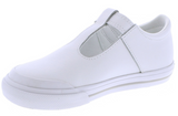 DREW - WHITE LEATHER WITH GREY TRIM SHOE