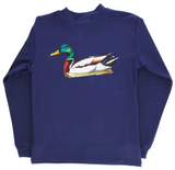 BOYS LONG SLEEVE PERFORMANCE TEE - WOOD DUCK ON NAVY