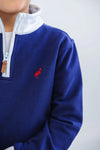 HAYWORD HALF-ZIP - NANTUCKET NAVY WITH BUCKHEAD BLUE TRIM