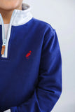 HAYWORD HALF - ZIP NANTUCKET NAVY WITH BUCKHEAD BLUE TRIM & RICHMOND RED STORK