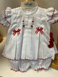 BABY SET WITH HEADBAND - WHITE AND RED