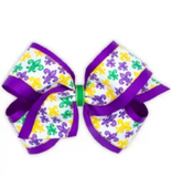 KING METALLIC EDGED FLEUR DE LIS PRINTED BOW