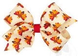 KING HARVEST - THEMED TURKEY PRINTED GROSGRAIN HAIR BOW