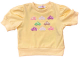 LULU BEBE YELLOW CROWN PUFF SHIRT