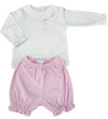 RUFFLE COLLAR BLOOMER SET - PINK