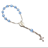 STERLING SILVER ROSARY BAPTISM GIFT - BLUE