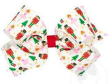 MEDIUM HOLIDAY - THEMED CHRISTMAS NUTCRACKER GROSGRAIN HAIR BOW