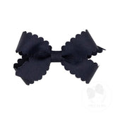 MINI SCALLOP EDGE BOW- NAVY