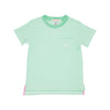 CARTER CREWNECK GRACE BAY GREEN STRIPE WITH WORTH AVENUE WHITE STORK