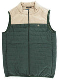 QUILTED VEST FOREST AND TAN