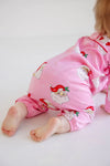 LONG SLEEVE PENNY'S PLAYSUIT - DEAR SANTA (HAMPTONS HOT PINK) WITH RICHMOND RED