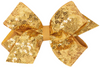 MEDIUM GOLD SEQUIN AND GROSGRAIN OVERLAY HAIR BOW