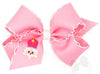 KING PINK GROSGRAIN BOW WITH MOONSTITCH EDGE AND HOLIDAY THEMED NUTCRACKER EMBROIDERY