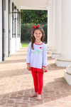 CHRISTMAS DINO GIRLS RUFFLE PANT SET