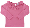 LONG SLEEVE RUFFLED TEE - PINK