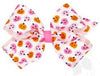 MEDIUM HALLOWEEN - THEMED PINK JACK - O - LANTERN PRINTED GROSGRAIN HAIR BOW