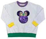 MARDI GRAS SEQUIN PURPLE MINNIE SHIRT