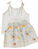 LULU BEBE GIRLS PUPPY SKIRT SET