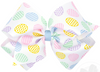 KING GROSGRAIN HAIR BOW WITH EASTER EGGS PRINT