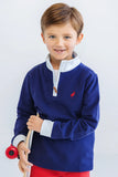 HAYWORD HALF-ZIP - NANTUCKET NAVY WITH BUCKHEAD BLUE TRIM