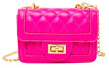 TINY CLASSIC QUILTED MINI PURSE - HOT PINK