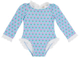 SARASOTA SURF SUIT - HOLLY HILLS HAND BLOCK WITH WORTH AVENUE WHITE