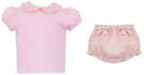 PINK FLORAL RUFFLE BLOOMER SET