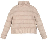 GIRLS BEIGE KNITTED SWEATER