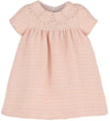 GIRLS EMBROIDERY TWEED FLOAT DRESS - PINK