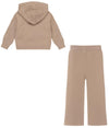 GIRLS BEIGE VISCOSE KNIT TROUSER SET