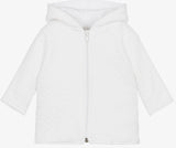 WHITE QUILTED CLASSIC JACQUARDS PRAM COAT - WHITE