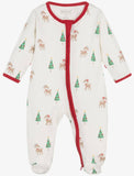 IVORY PIMA COTTON CHRISTMAS DEER CHEER BABYGROW