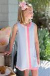 DAISY DRESS - BEALE STREET BLUE PALM BEACH PINK & HAMPTONS HOT PINK STRIPE