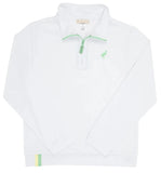 PREPLETIC HAYWORD HALF - ZIP (UNISEX) WORTH AVENUE WHITE WITH GRACE BAY GREEN