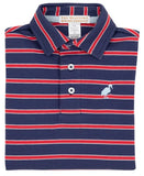 PRIM & PROPER POLO RICHMOND RED , NANTUCKET NAVY , & BUCKHEAD BLUE STRIPE WITH BUCKHEAD BLUE STORK