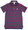 PRIM & PROPER POLO RICHMOND RED , NANTUCKET NAVY , & BUCKHEAD BLUE STRIPE WITH BUCKHEAD BLUE STORK