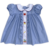 LULU BEBE LIGHT BLUE GINGHAM EMBROIDERED DRESS FOR BACK TO SCHOOL