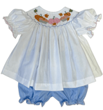 LULU BEBE BABY GIRLS BLUE GINGHAM BLOOMERS SET - SMOCKED PUMPKINS