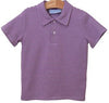 BOYS HENRY GAME DAY POLO SHIRT - PURPLE STRIPES