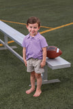 BOYS HENRY GAME DAY POLO SHIRT - PURPLE STRIPES